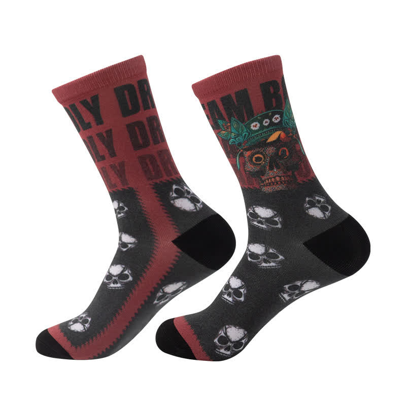 Halloween Creative Skull Quarter Socks(6 Pairs) - D - EU36-44(US4-10) - image 10