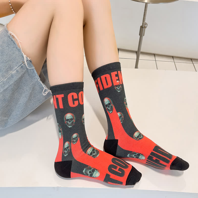 Halloween Creative Skull Quarter Socks(6 Pairs) - image 5