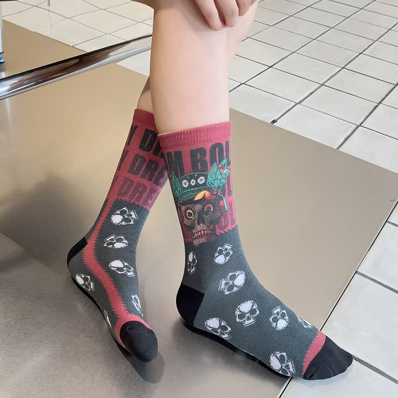 Halloween Creative Skull Quarter Socks(6 Pairs) - image 9