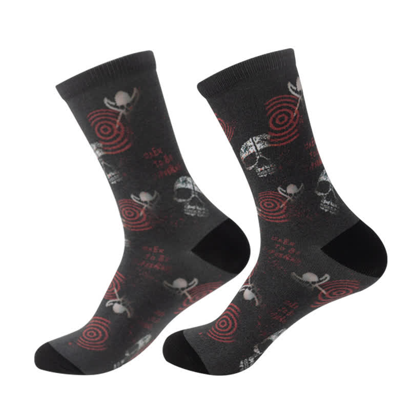 Halloween Spooky Skull Quarter Socks(5 Pairs) - A - EU36-44(US4-10) - image 3