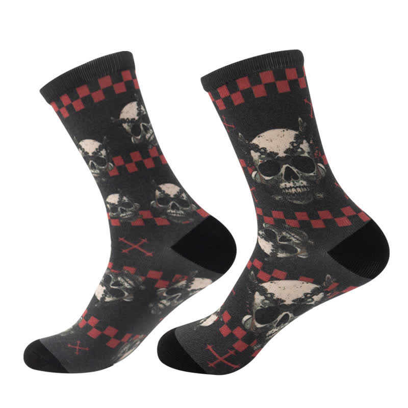Halloween Spooky Skull Quarter Socks(5 Pairs) - C - EU36-44(US4-10) - image 7