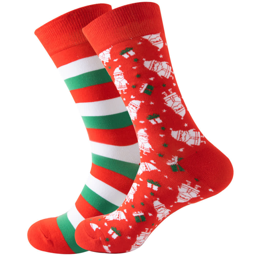 Plus Size Cute Christmas Series Quarter Socks(10 Pairs) - Red - EU39-45(US6-11) - image 7