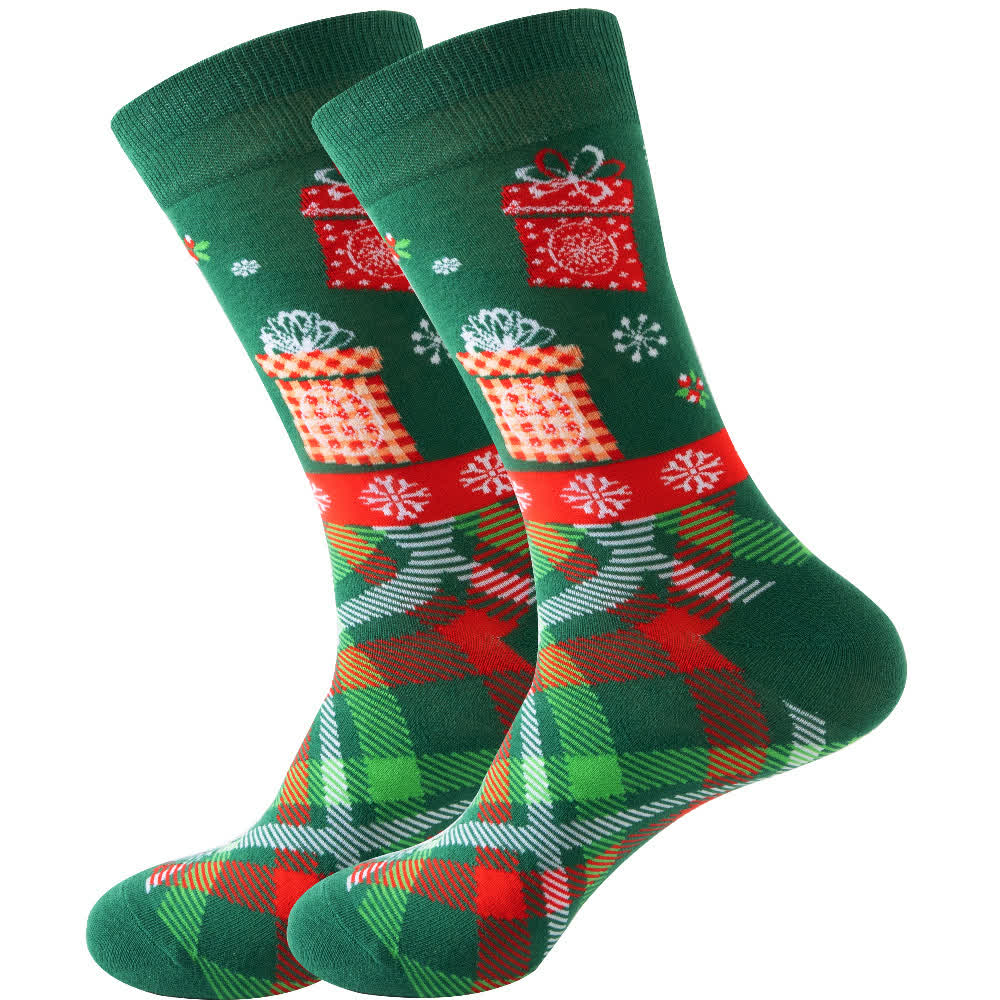 Plus Size Cute Christmas Series Quarter Socks(10 Pairs) - Dark Green - EU39-45(US6-11) - image 8