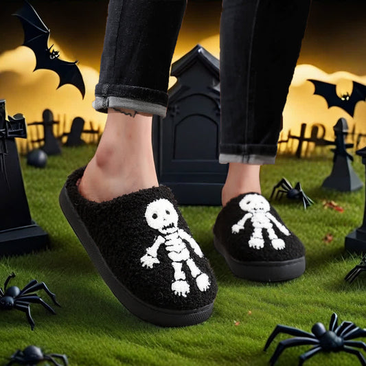 Plus Size Halloween Horror Skeleton Slippers - image 1