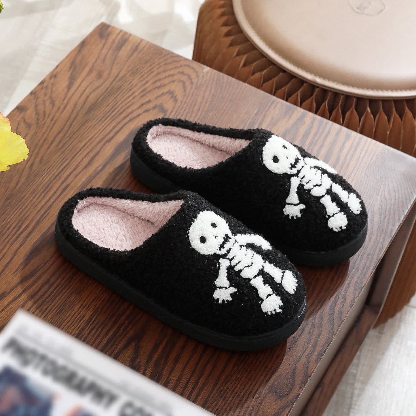 Plus Size Halloween Horror Skeleton Slippers - image 4