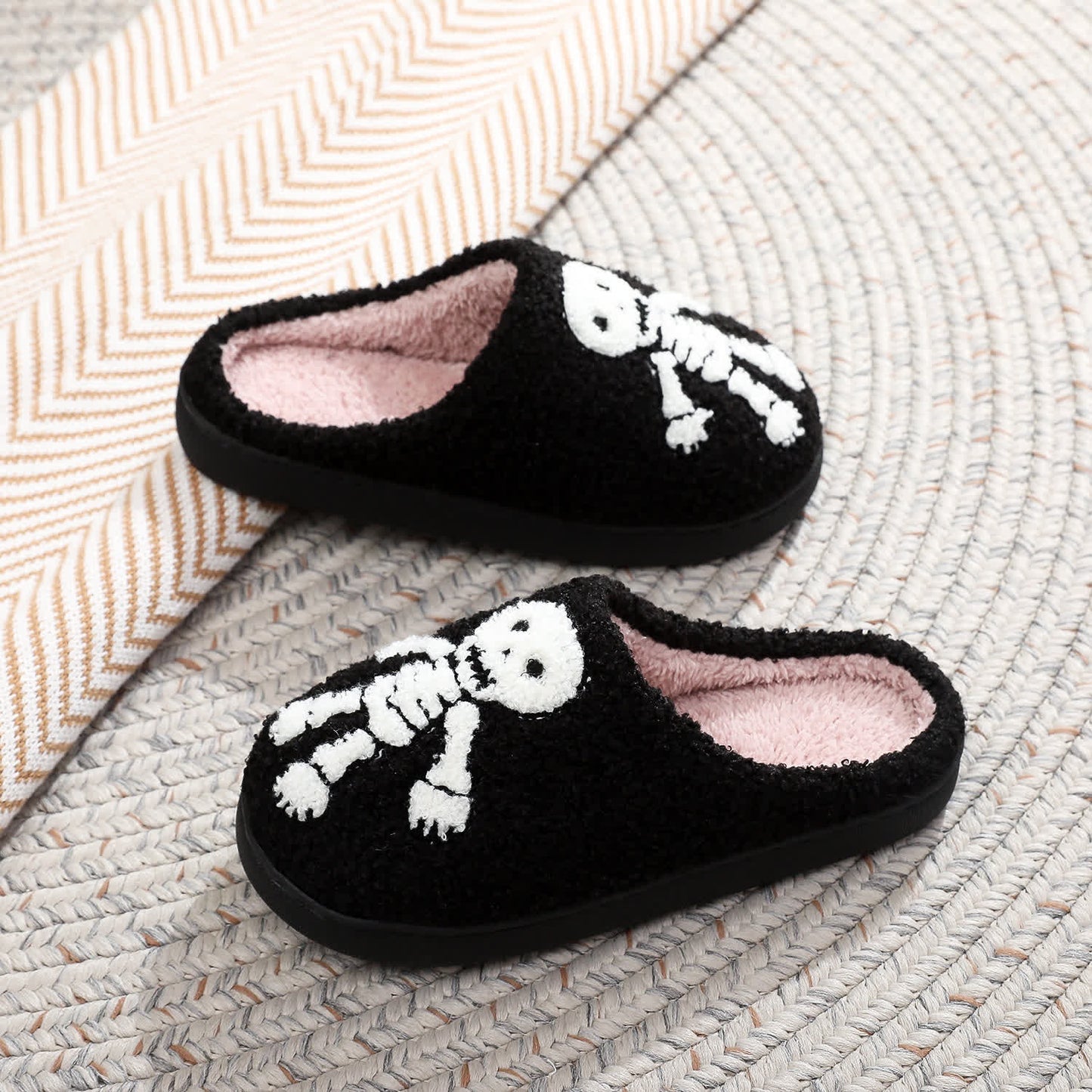 Plus Size Halloween Horror Skeleton Slippers - image 5