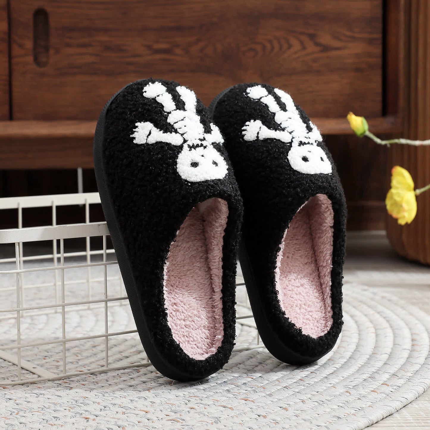 Plus Size Halloween Horror Skeleton Slippers - image 3