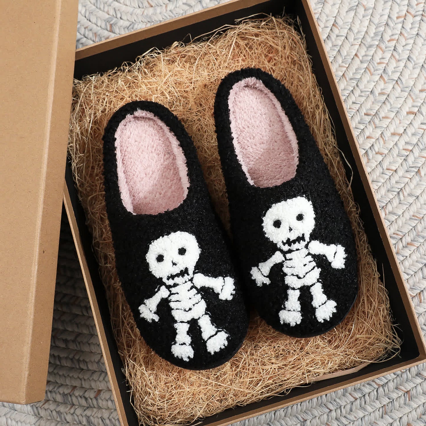 Plus Size Halloween Horror Skeleton Slippers - Black - EU44-45(US10-11) - image 2