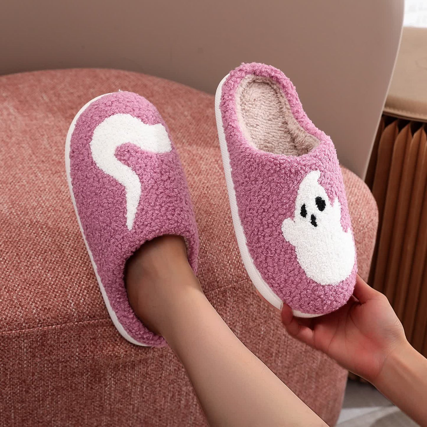 Plus Size Halloween Purple Ghost Slippers - image 3