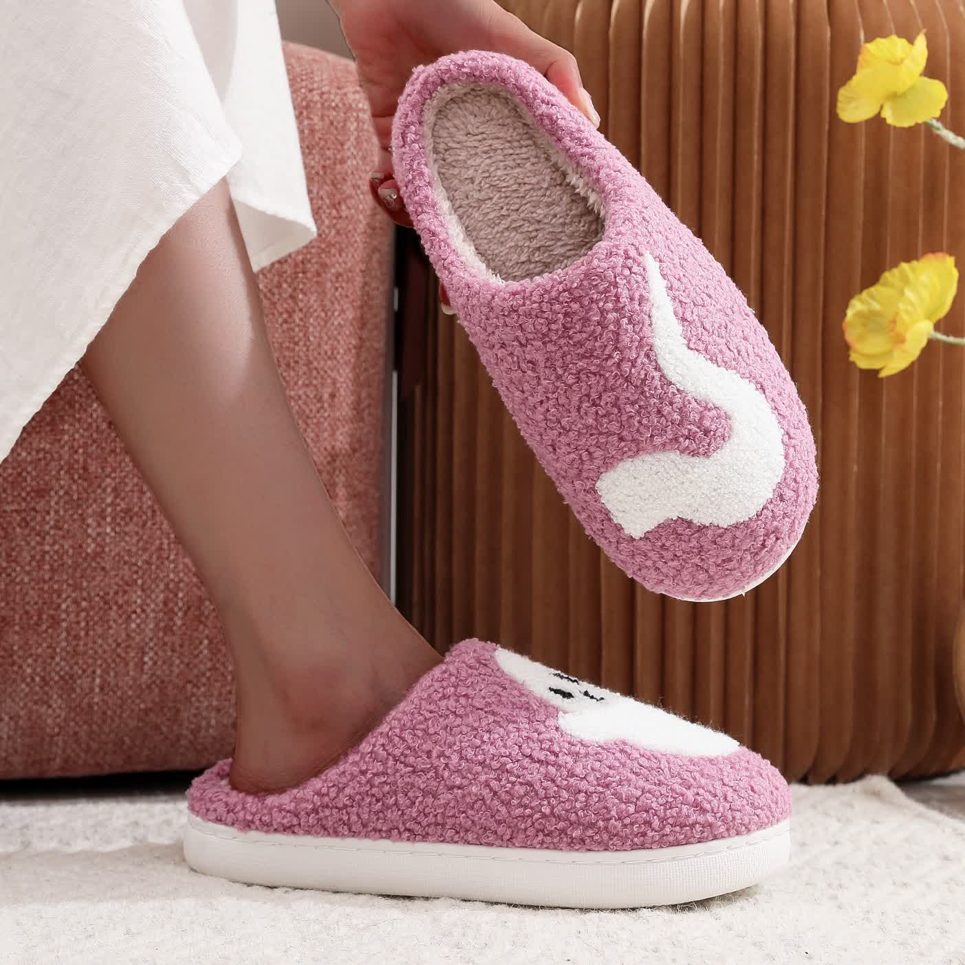 Plus Size Halloween Purple Ghost Slippers - image 4