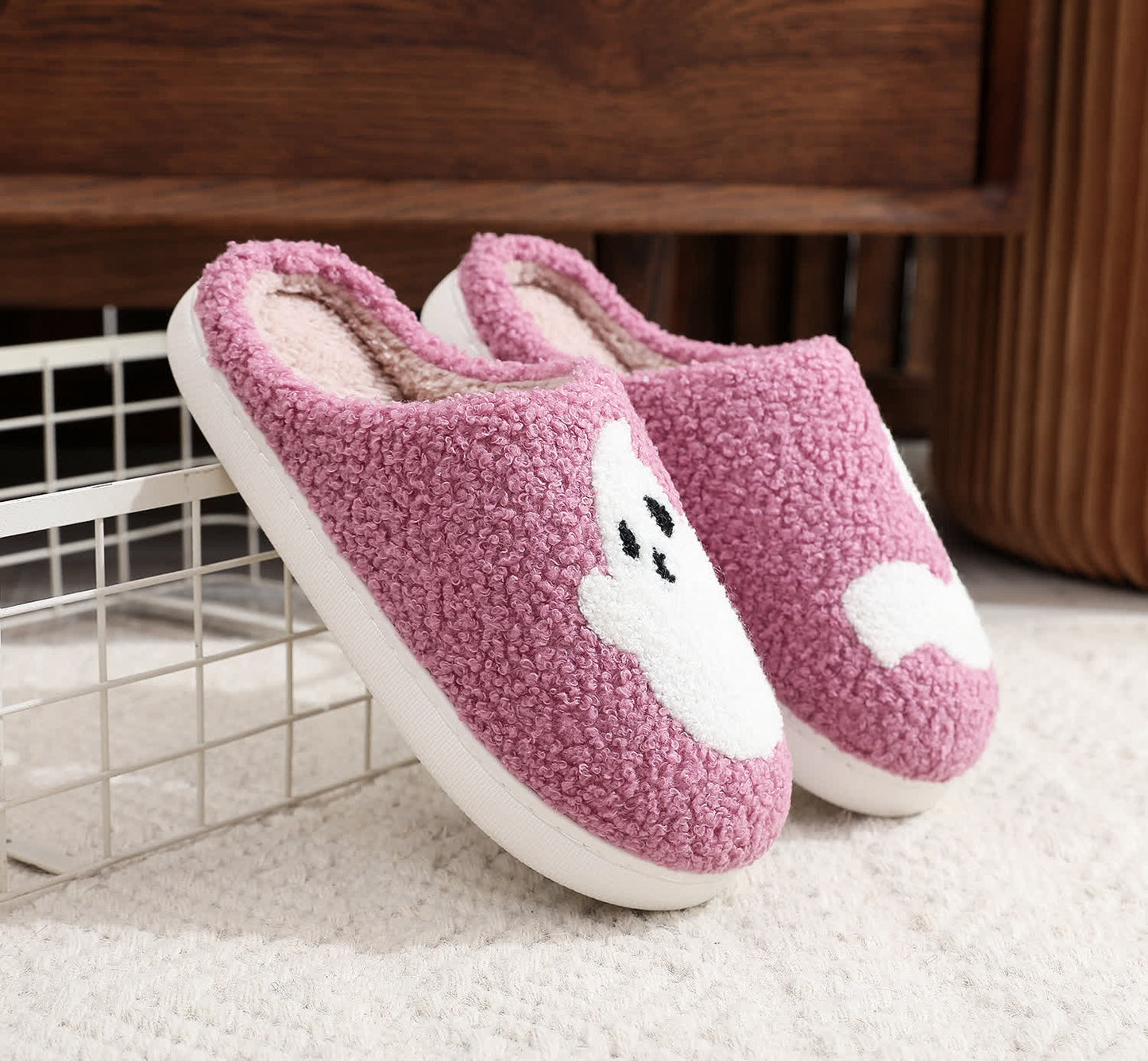 Plus Size Halloween Purple Ghost Slippers - image 9