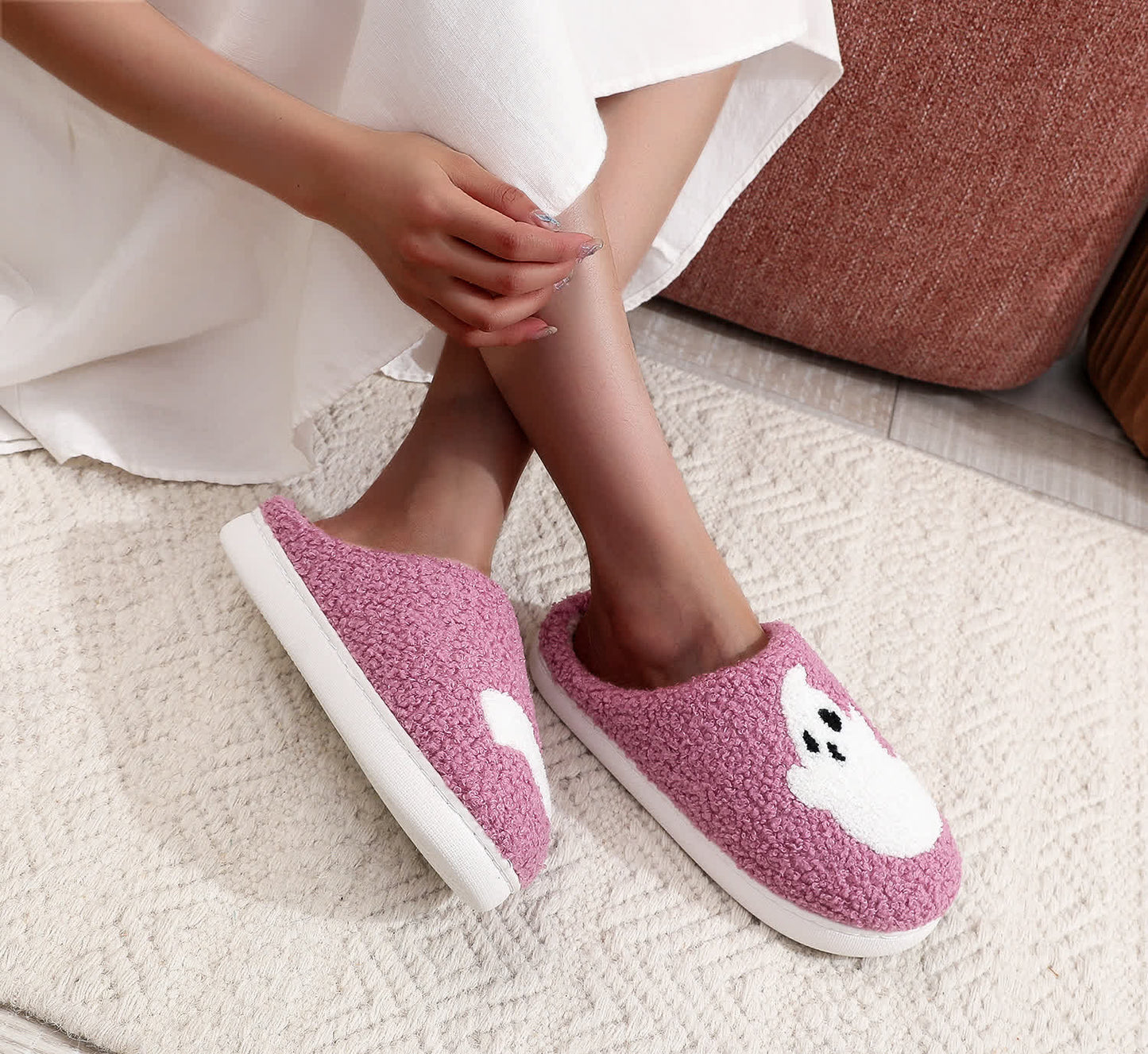 Plus Size Halloween Purple Ghost Slippers - image 5