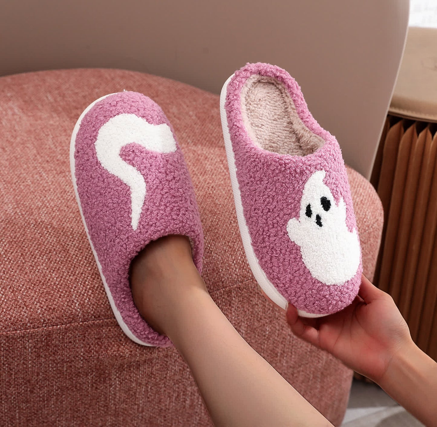 Plus Size Halloween Purple Ghost Slippers - image 7