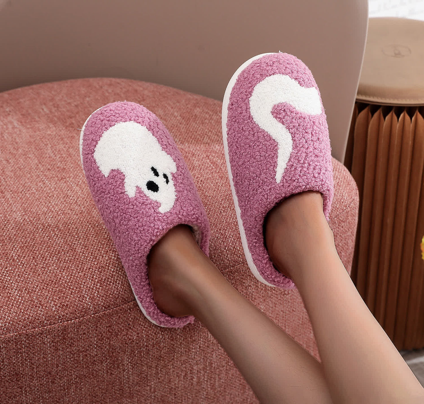 Plus Size Halloween Purple Ghost Slippers - image 6