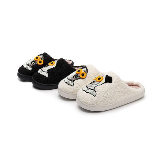 Halloween Skull Slippers with Flower Glasses - image 1
