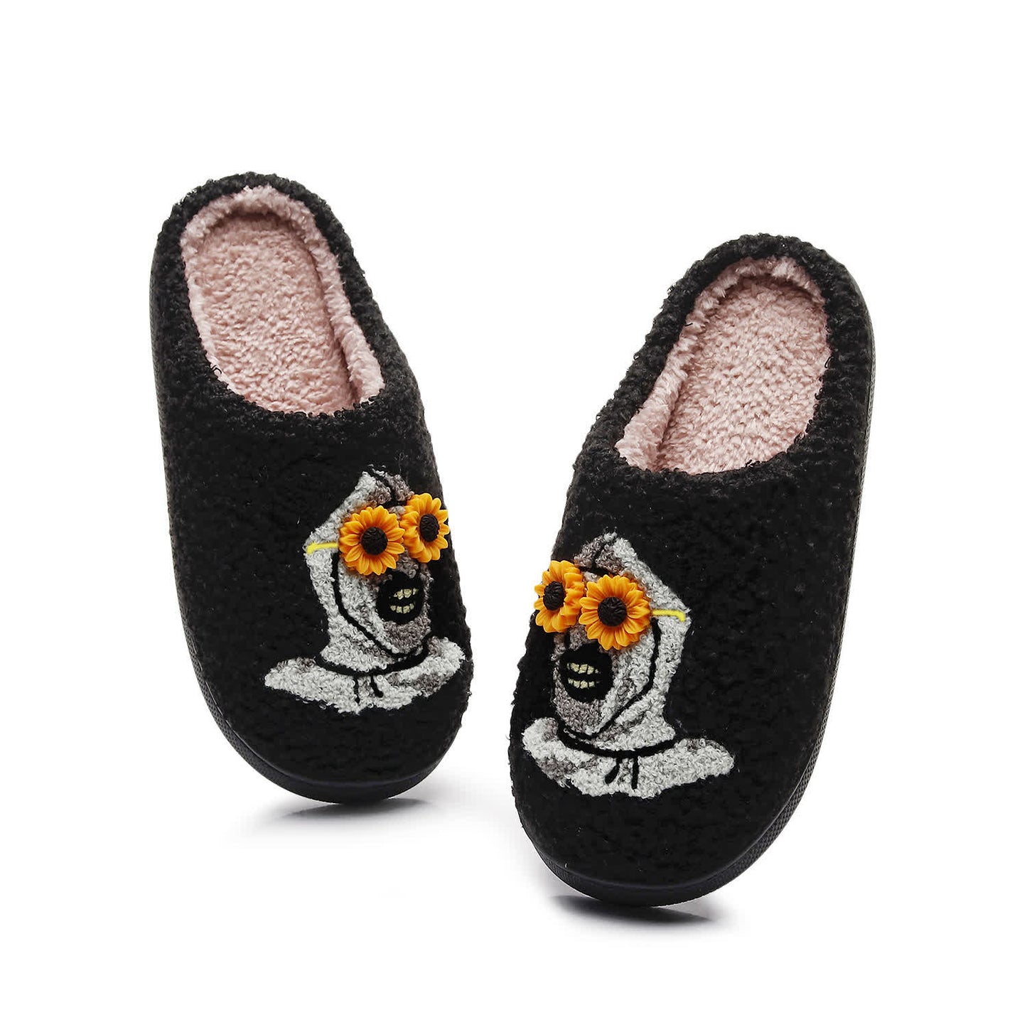 Halloween Skull Slippers with Flower Glasses - image 4