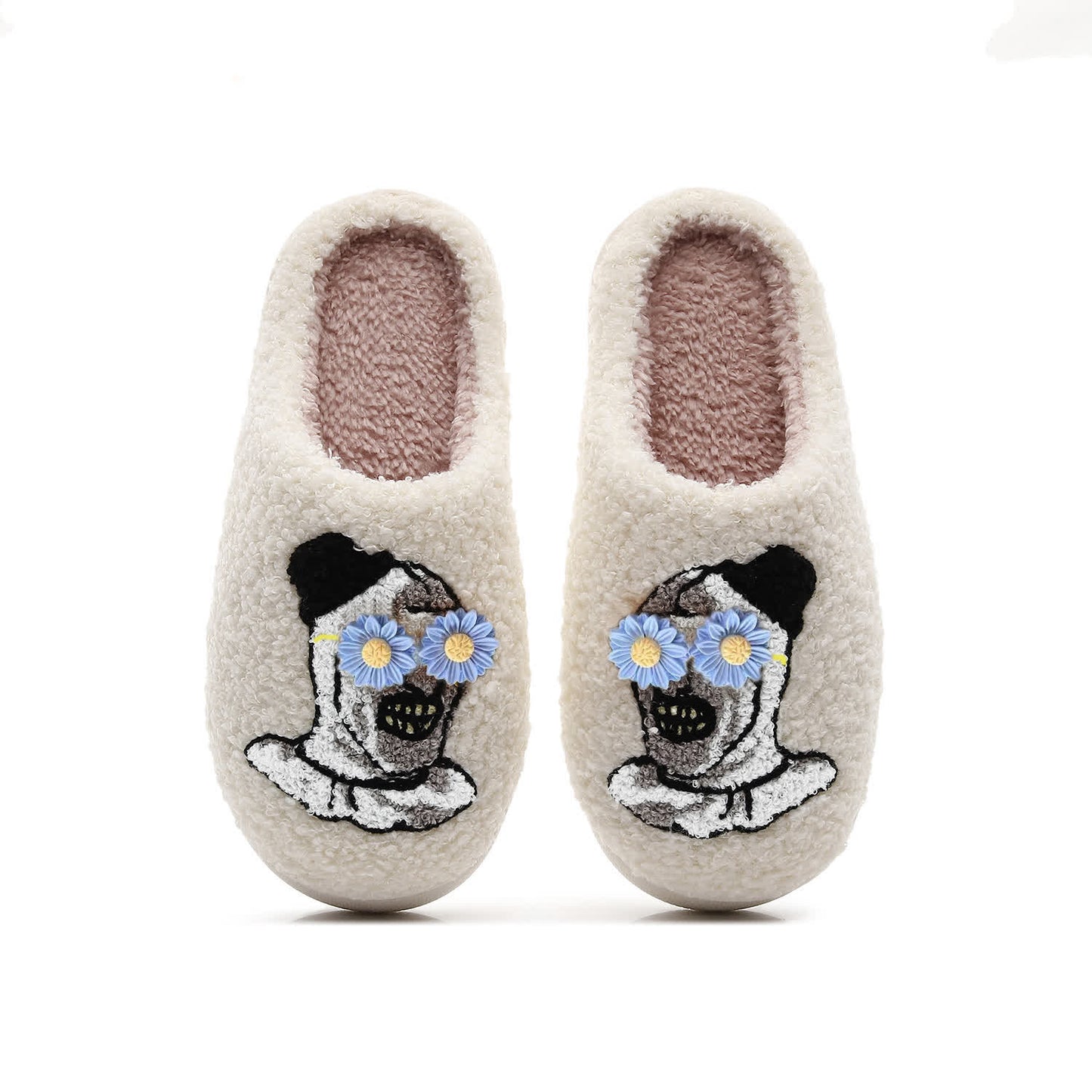 Halloween Skull Slippers with Flower Glasses - White - Blue - EU44-45(US10-11) - image 22