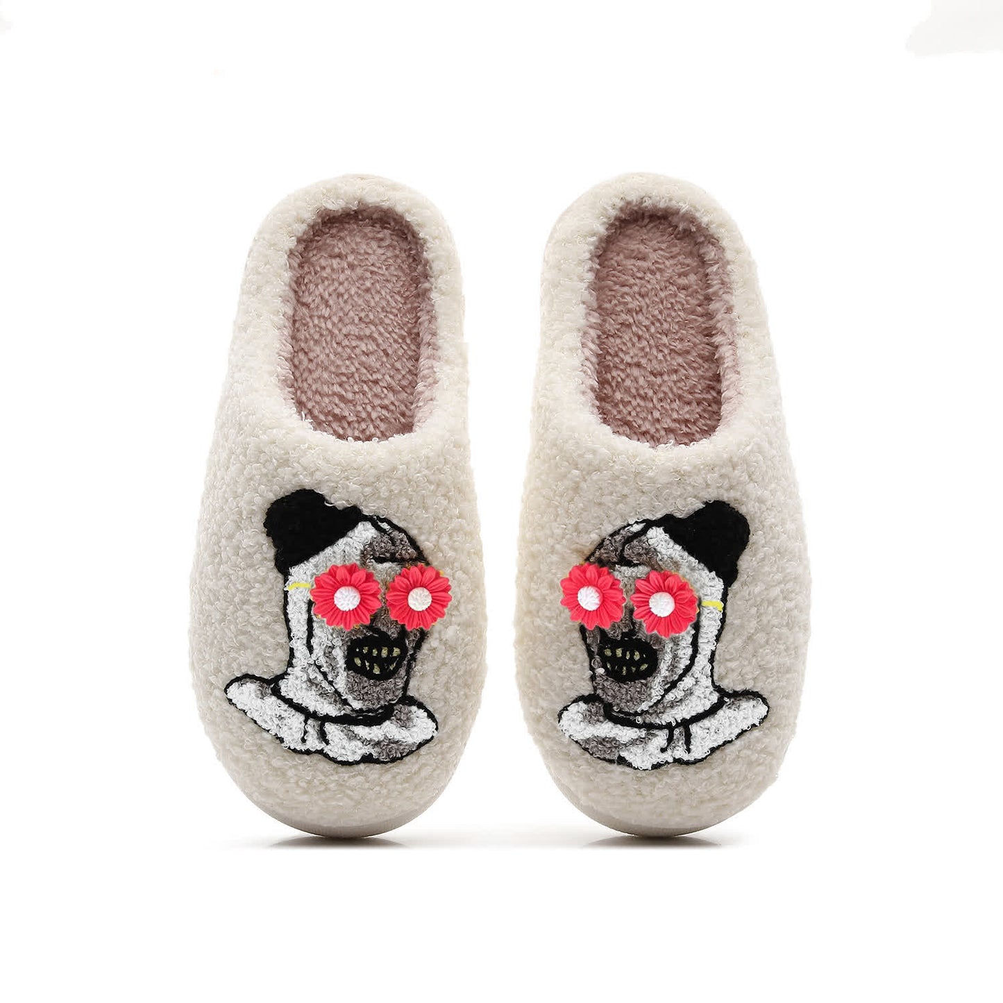 Halloween Skull Slippers with Flower Glasses - White - Red - EU44-45(US10-11) - image 20