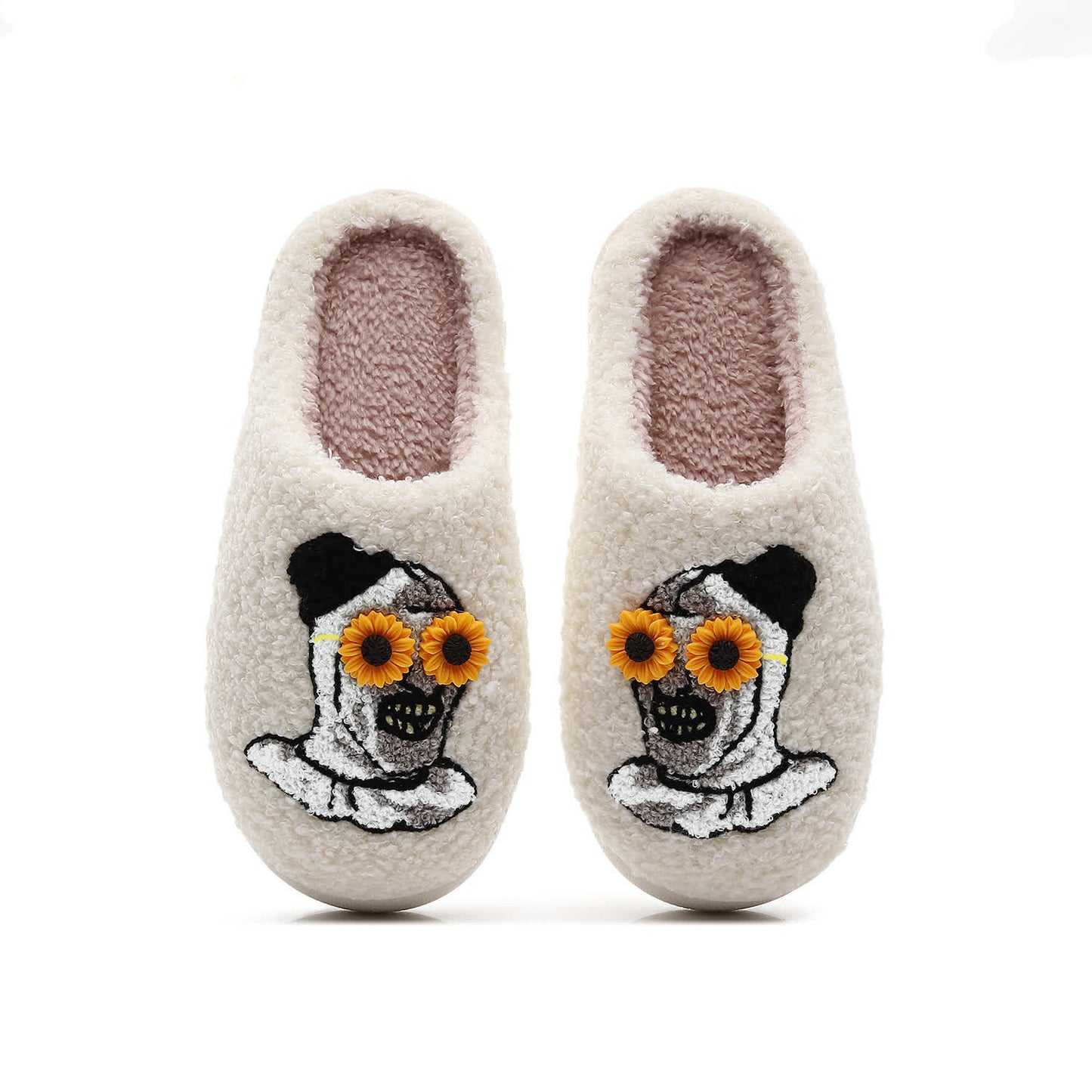 Halloween Skull Slippers with Flower Glasses - White - Yellow - EU44-45(US10-11) - image 18