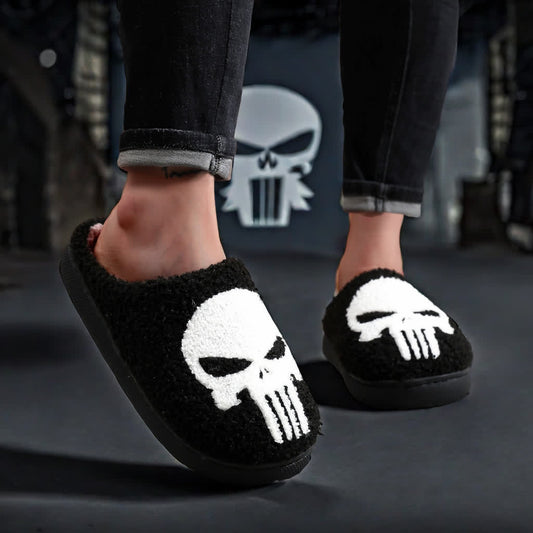 Plus Size Halloween Cartoon Skull Print Slippers - image 1