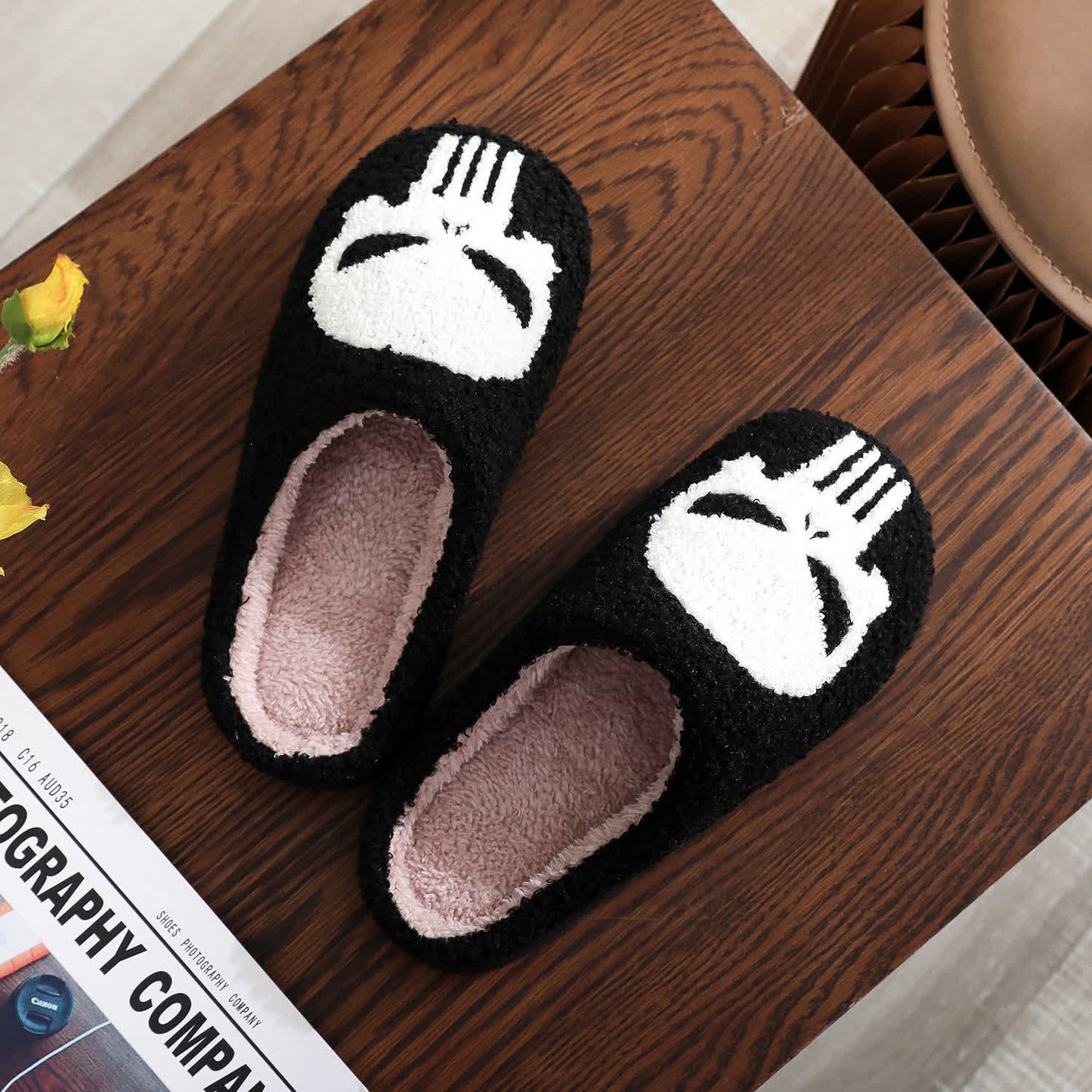 Plus Size Halloween Cartoon Skull Print Slippers - image 9