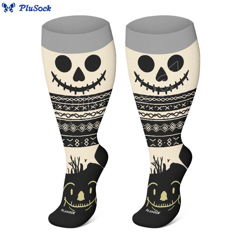 Plus Size Halloween Cat Spider Compression Socks(3 Pairs) - image 5