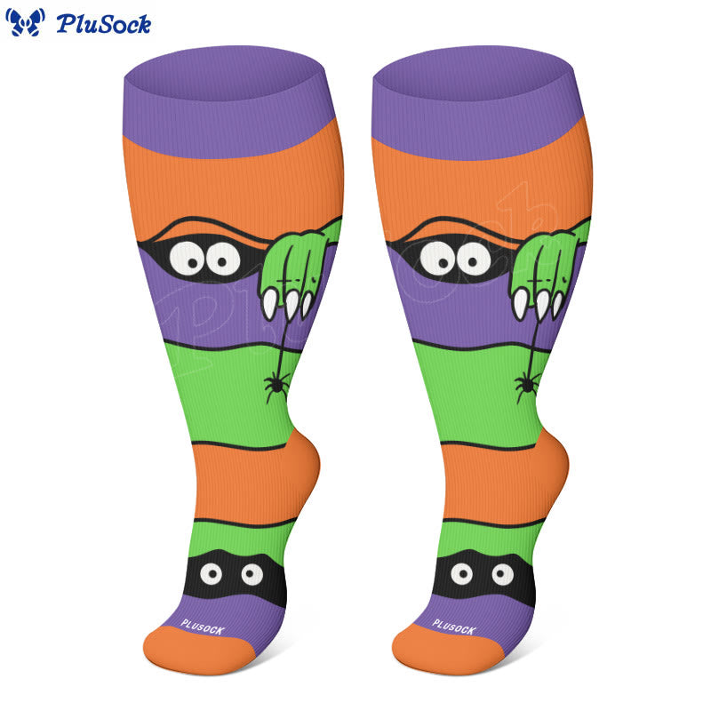 Plus Size Halloween Eyes Compression Socks(3 Pairs) - image 3