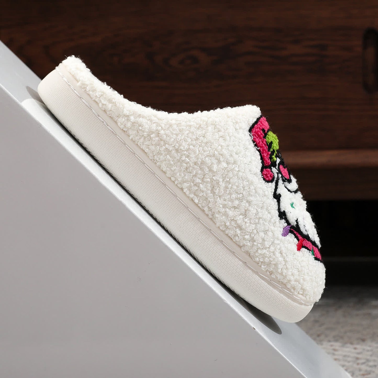 Plus Size Christmas Santa Claus Print Slippers - image 7