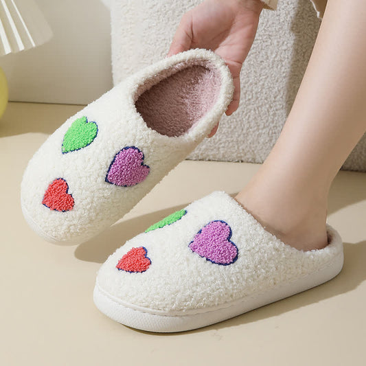 Plus Size Heart Print Slippers - image 1