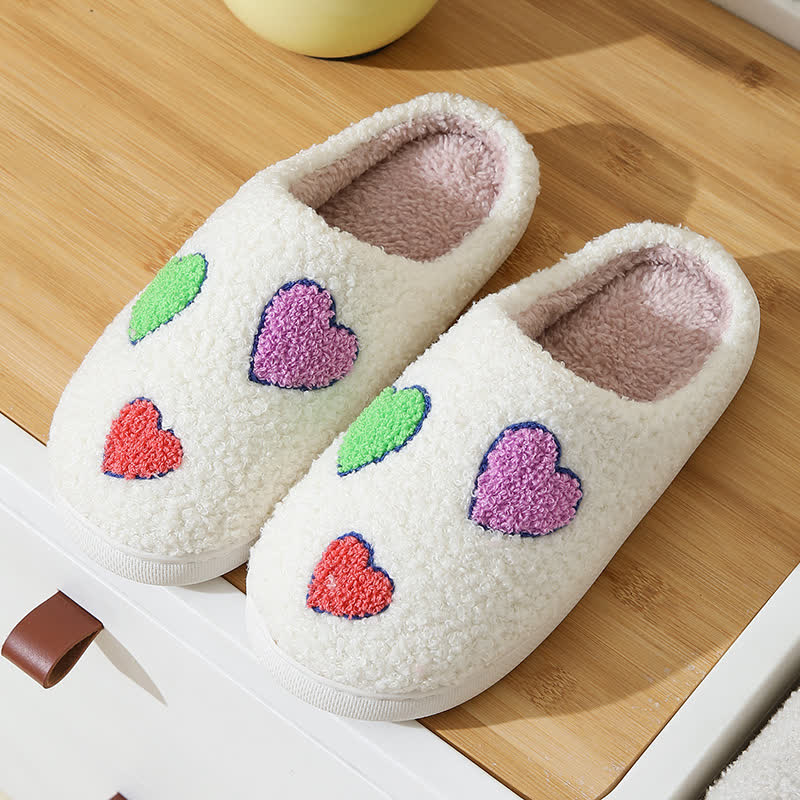Plus Size Heart Print Slippers - White - EU43-44(US9-10) - image 2