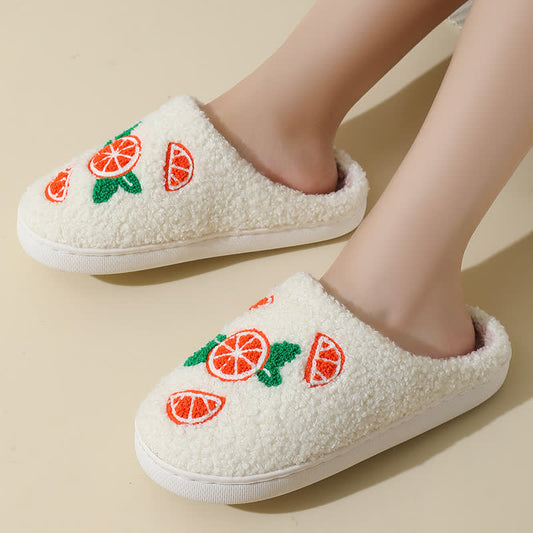 Plus Size Orange Print Slippers - image 1