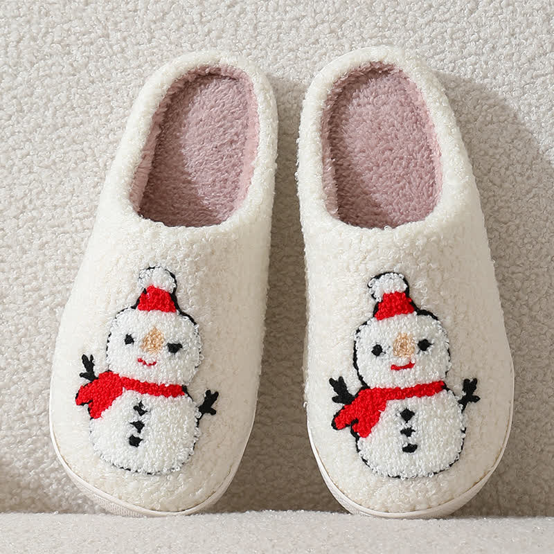 Plus Size Christmas Snowman Print Slippers - image 2