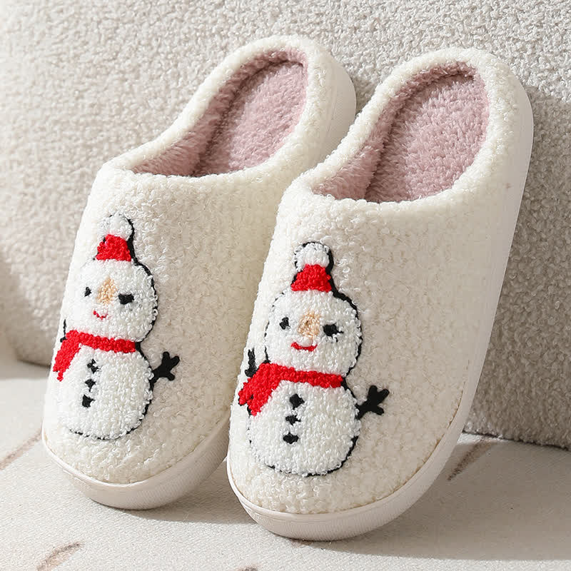 Plus Size Christmas Snowman Print Slippers - image 3