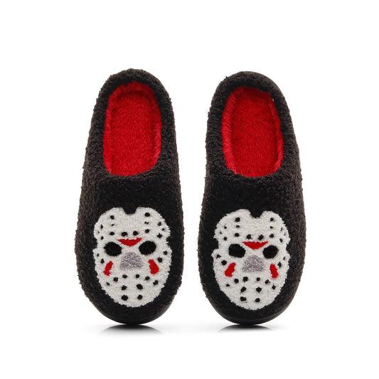 Plus Size Halloween Cartoon Spooky Print Slippers - Black - EU44-45(US10-11) - image 1