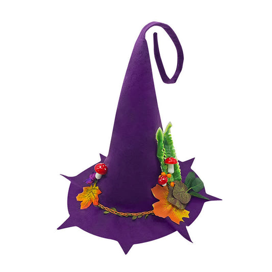 Halloween Maple Leaf Mushroom Wizard Hat - Purple - One Size - image 1