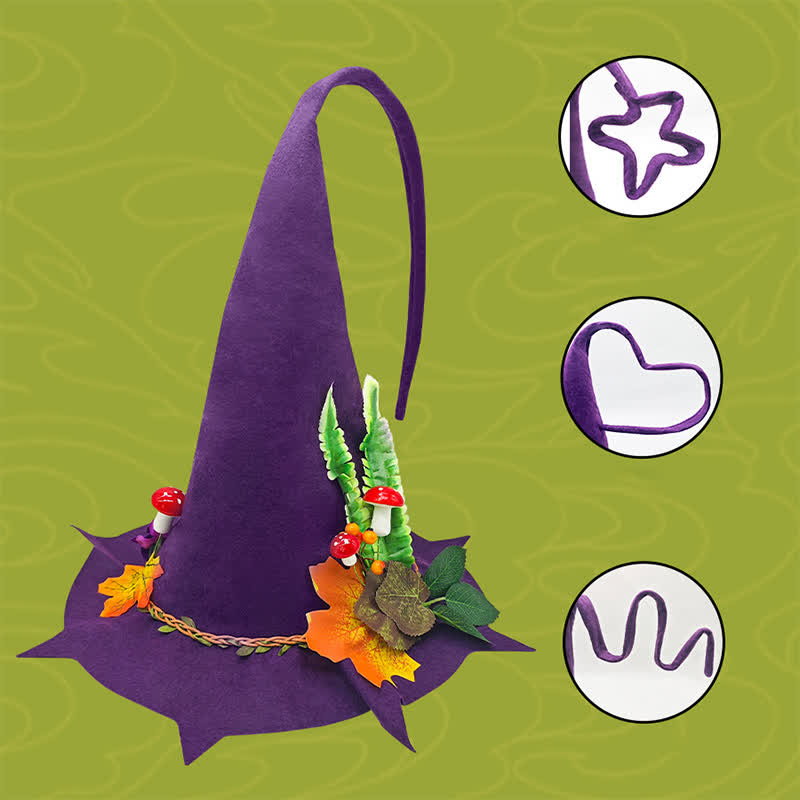 Halloween Maple Leaf Mushroom Wizard Hat - image 2