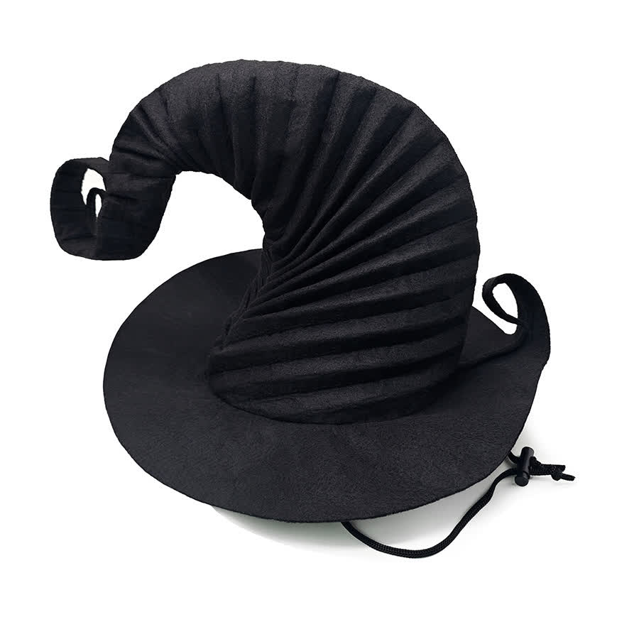 Halloween Wizard Hat with Chin Strap - Black - One Size - image 5