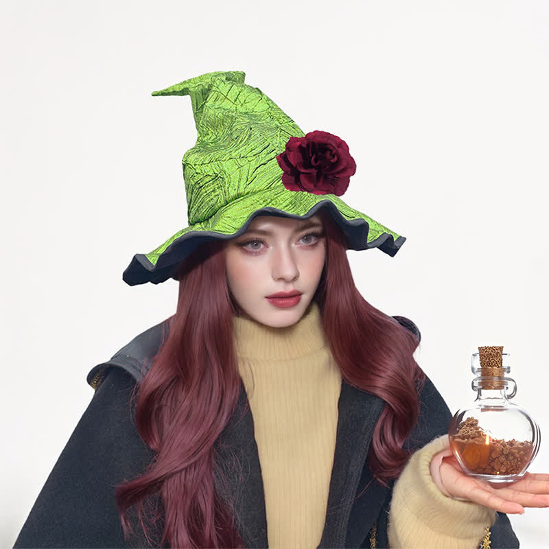 Sparkling Halloween Party Witch Hat - Green - One Size - image 7