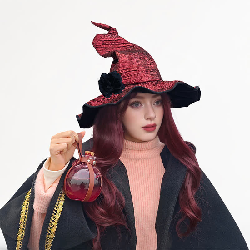 Sparkling Halloween Party Witch Hat - Red - One Size - image 5