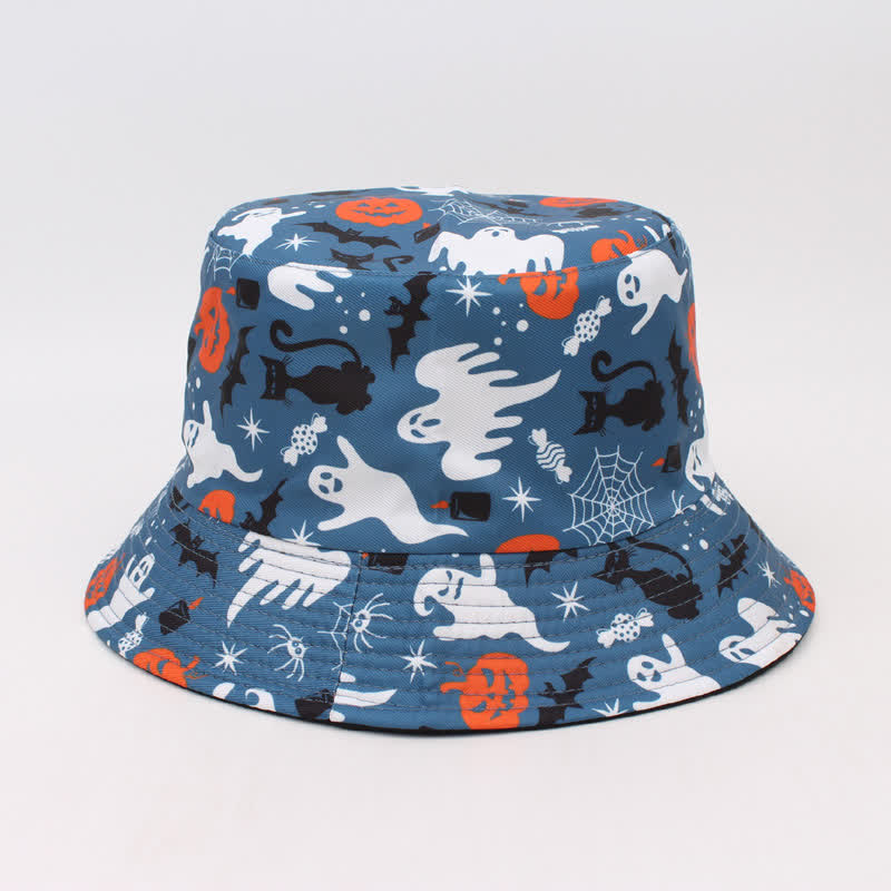 Plus Size Halloween Spooky Print Bucket Hat - H - One Size - image 10