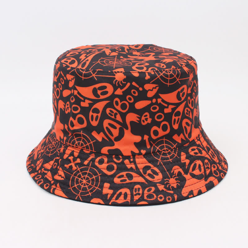 Plus Size Halloween Spooky Print Bucket Hat - F - One Size - image 8