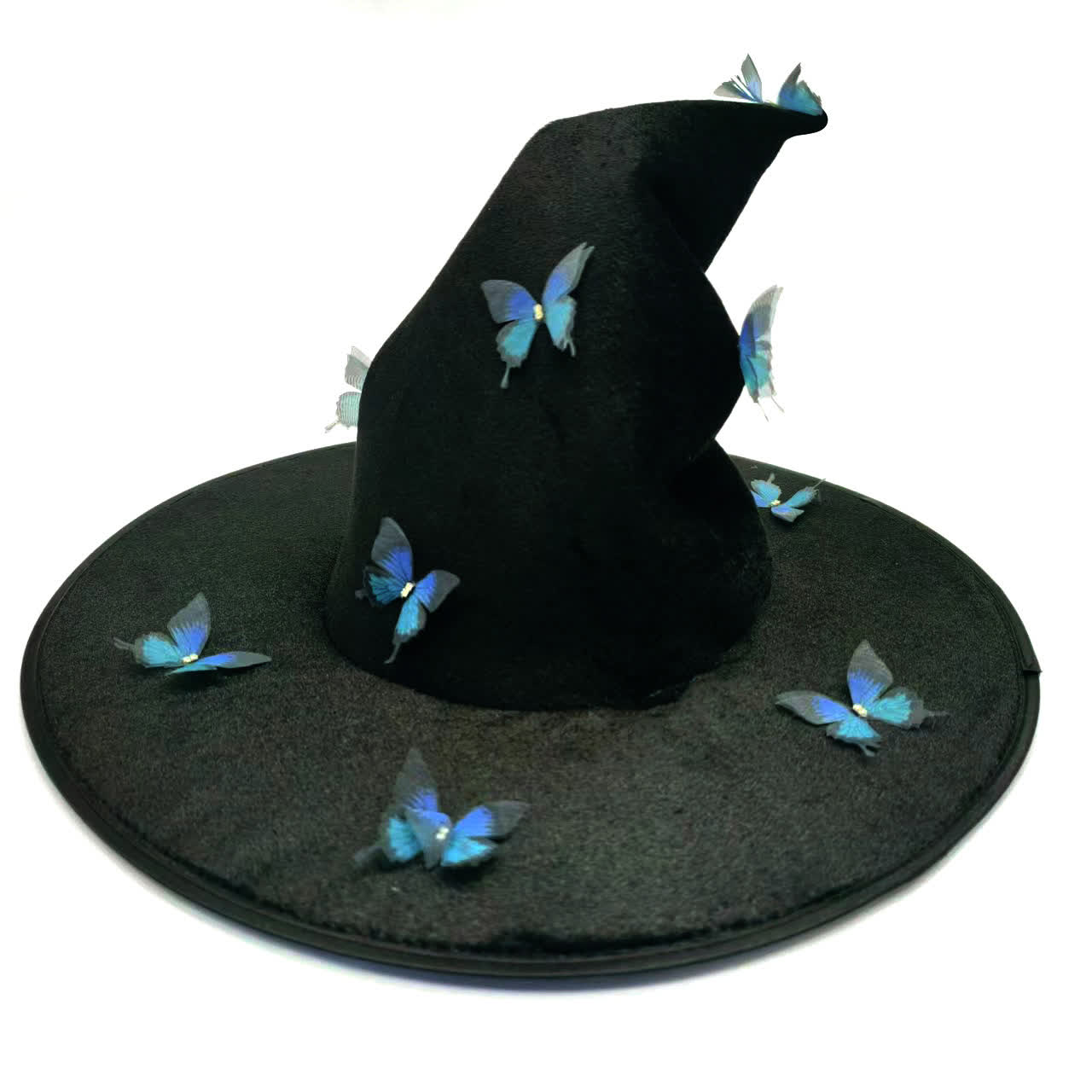 Plus Size Halloween Butterfly Witch Hat - Blue - One Size - image 7