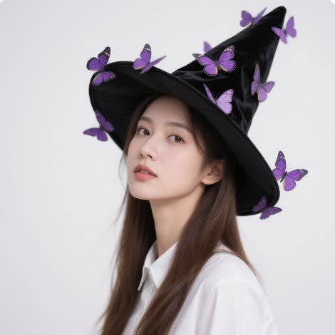 Plus Size Halloween Butterfly Witch Hat - image 1