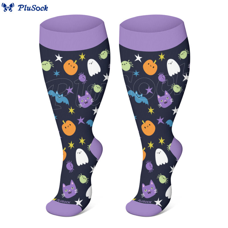 Plus Size Halloween Cute Animals Compression Socks(3 Pairs) - image 4