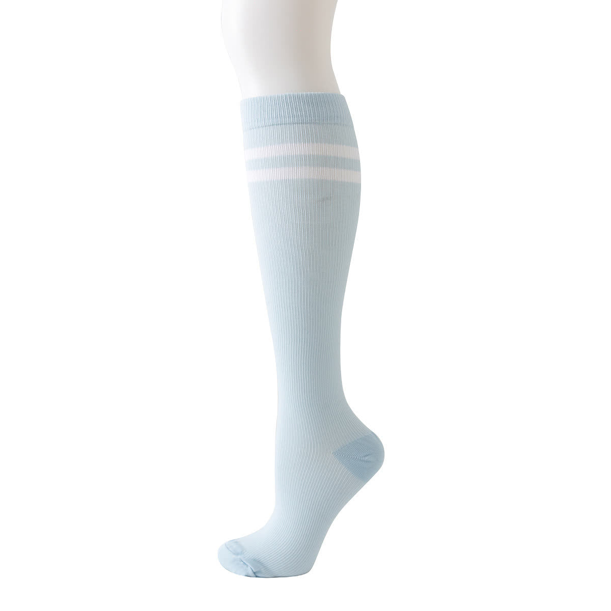 Striped Knee High Compression Socks(6 Pairs) - Blue - L/XL - image 5