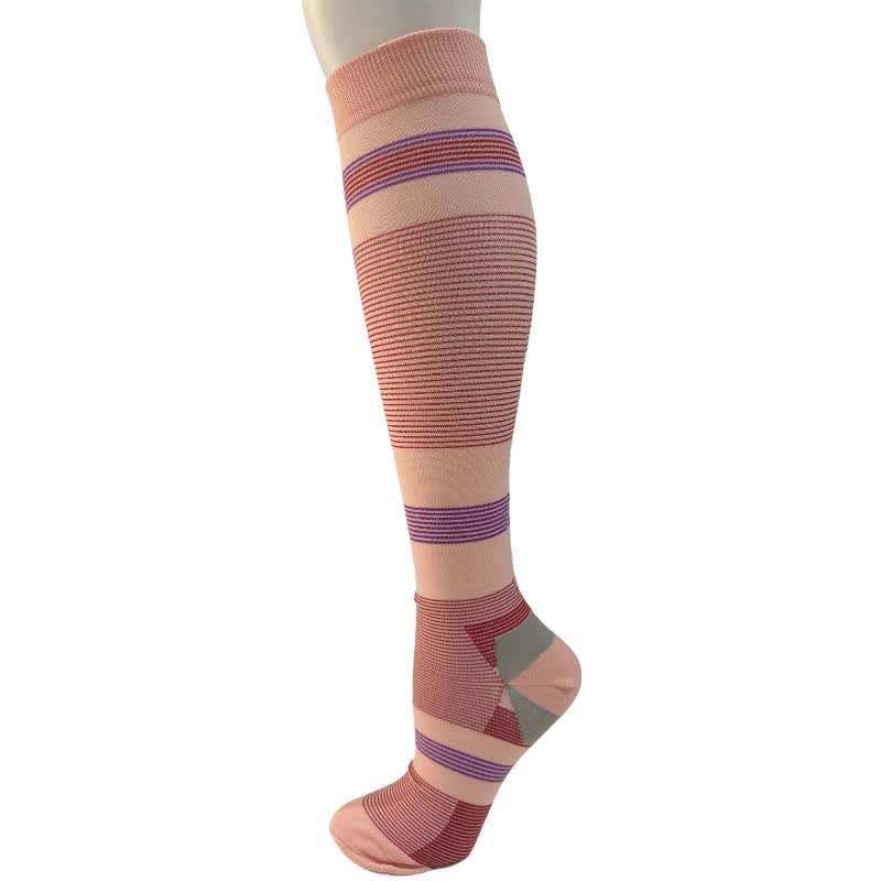 Stripe Heart Dragonfly Knee High Compression Socks(6 Pairs) - A - S/M - image 1