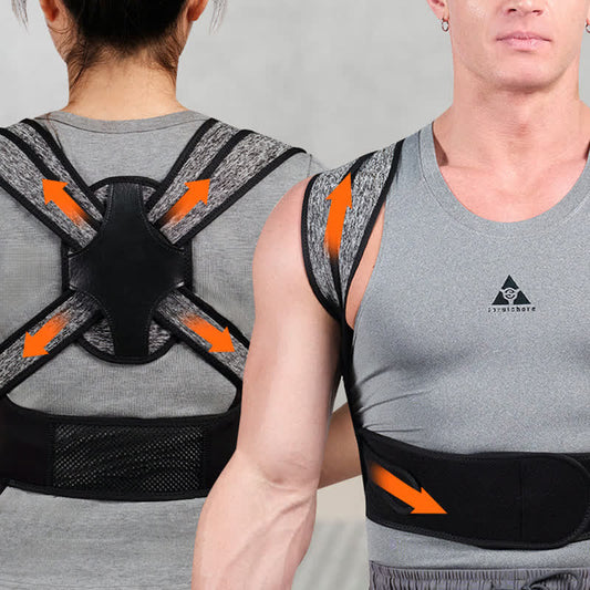 Grey Black Back Posture Corrector - Grey - XL - image 0