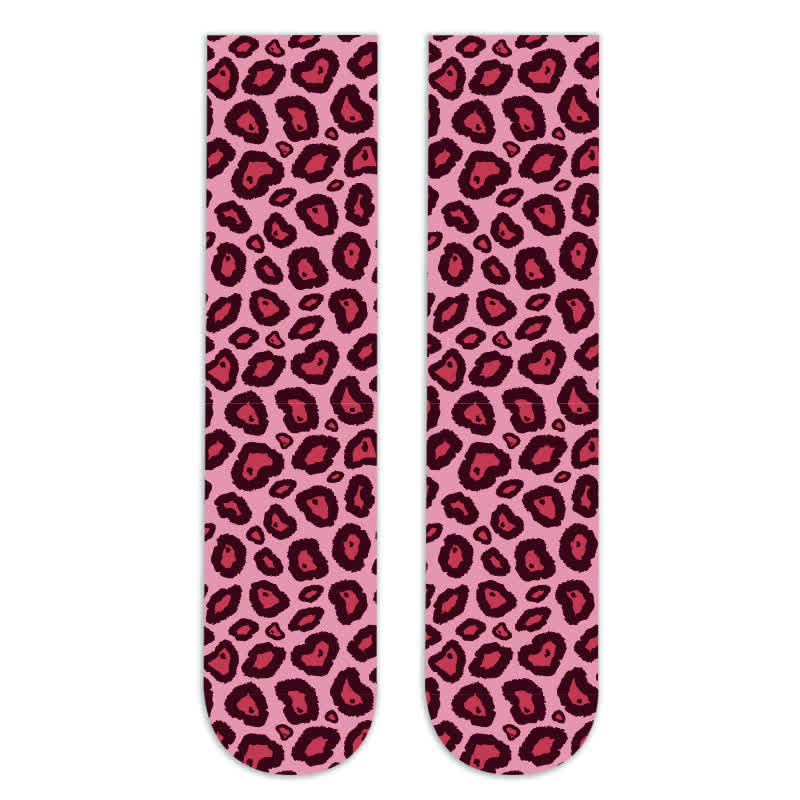 Wild Leopard Camouflage Print Knee High Socks(5 Pairs) - D - EU36-42(US3-8.5) - image 11