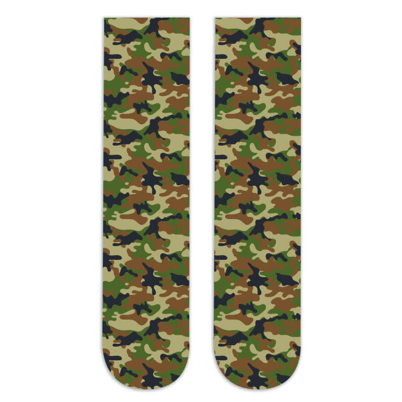 Wild Leopard Camouflage Print Knee High Socks(5 Pairs) - F - EU36-42(US3-8.5) - image 15