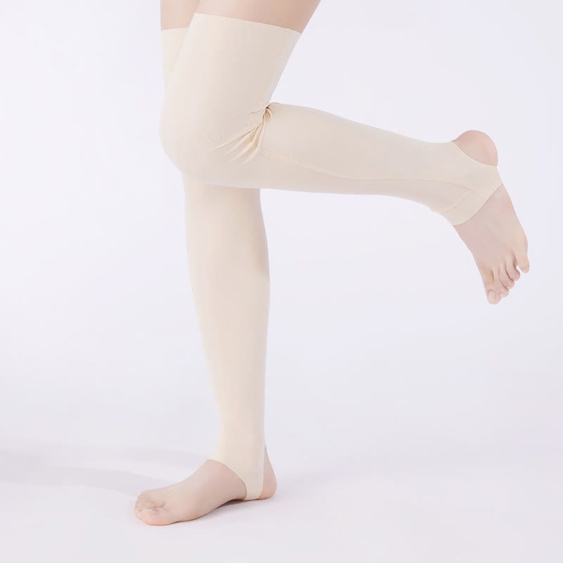 Solid Color Stirrup  Breathable Non-slip Thigh Sleeves - image 2